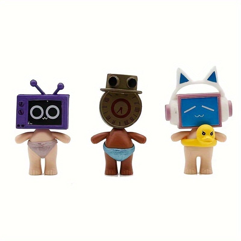 10pcs Hot Game Action Figures:Toilet Man vs Surveillance Man Figure - Man Fighting Figural Statue - Image 7