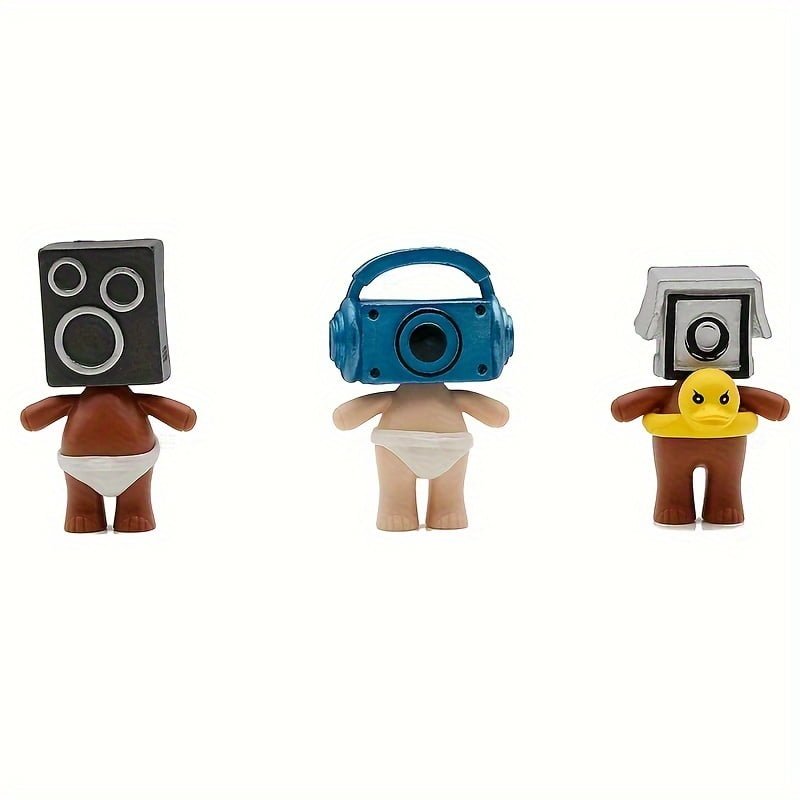 10pcs Hot Game Action Figures:Toilet Man vs Surveillance Man Figure - Man Fighting Figural Statue - Image 8