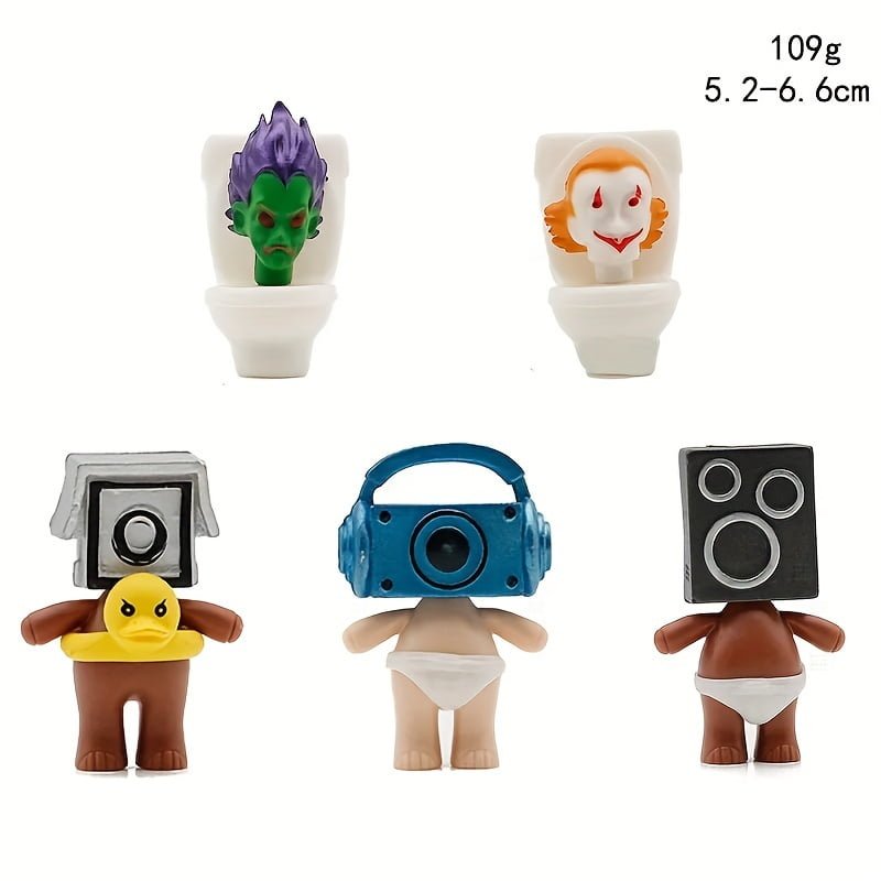 10pcs Hot Game Action Figures:Toilet Man vs Surveillance Man Figure - Man Fighting Figural Statue - Image 6