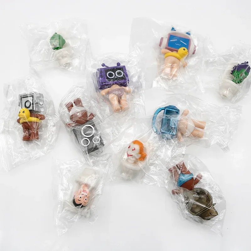 10pcs Hot Game Action Figures:Toilet Man vs Surveillance Man Figure - Man Fighting Figural Statue - Image 2