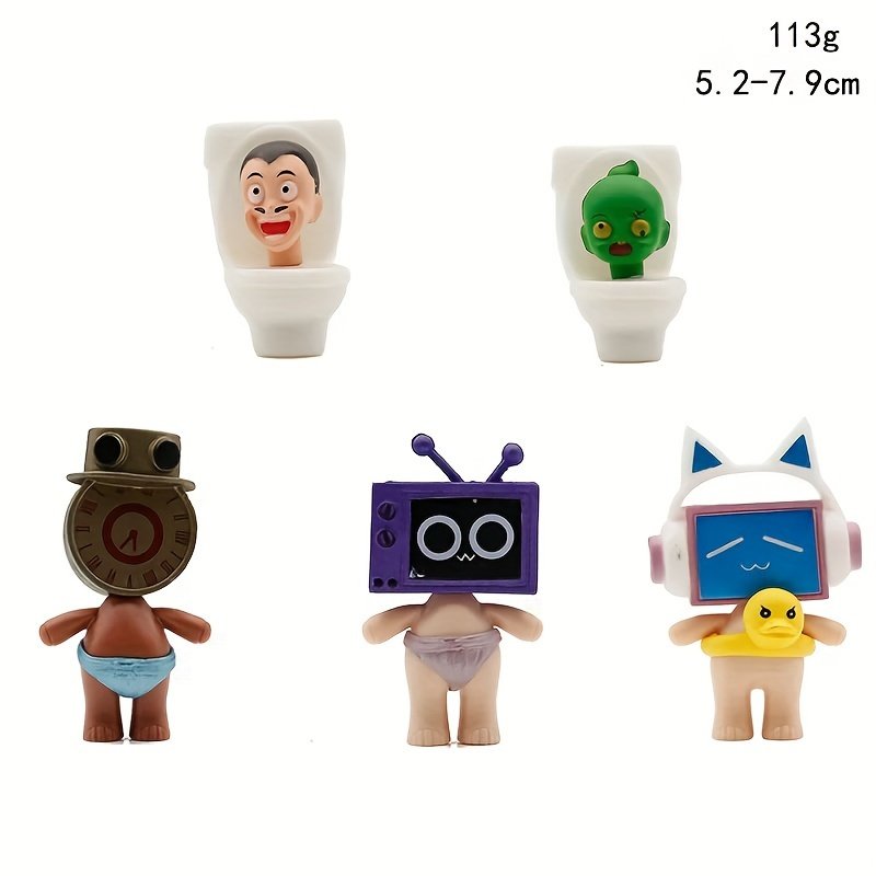 10pcs Hot Game Action Figures:Toilet Man vs Surveillance Man Figure - Man Fighting Figural Statue - Image 5