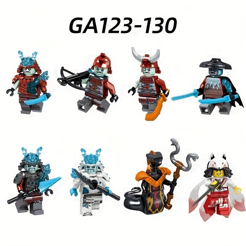 8pcs Ninjago Mini Figure Ninja Go Minifigure Toys Building Blocks Ninjago minifigure GA123-130 GA123
