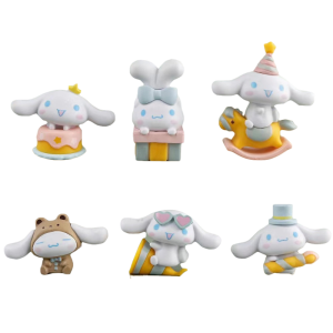 6pcs 6cm Sanrio Yugui Dog action figures set Party Big Ear Dog Pudding Dog Yugui Dog COS Unicorn Action Figures