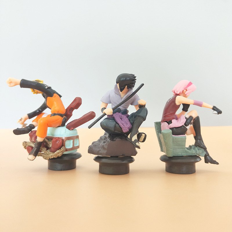 6pcs 8CM Naruto chess set International chess base Kakashi Sasuke model - Image 4