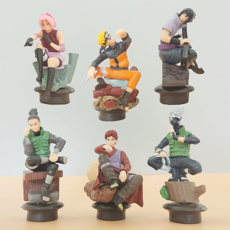 6pcs 8CM Naruto chess set International chess base Kakashi Sasuke model - Image 2