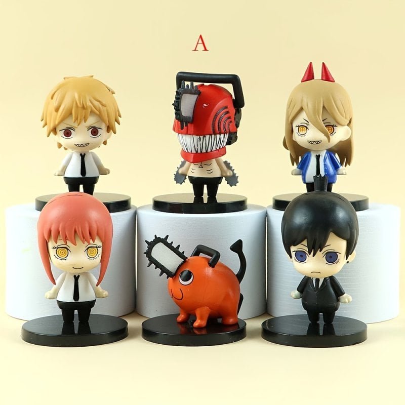 6Pcs/Set Chainsaw Man anime figure set Toys Pochita Power Model Anime Dolls For Kids Children Gift Figura - Image 3