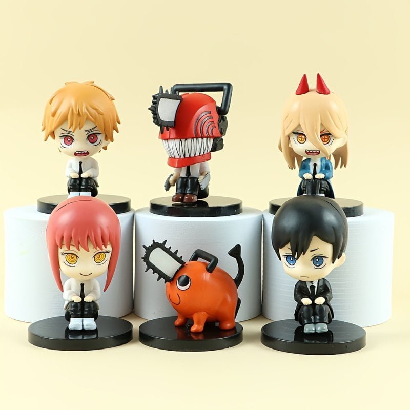 6Pcs/Set Chainsaw Man anime figure set Toys Pochita Power Model Anime Dolls For Kids Children Gift Figura - Image 7
