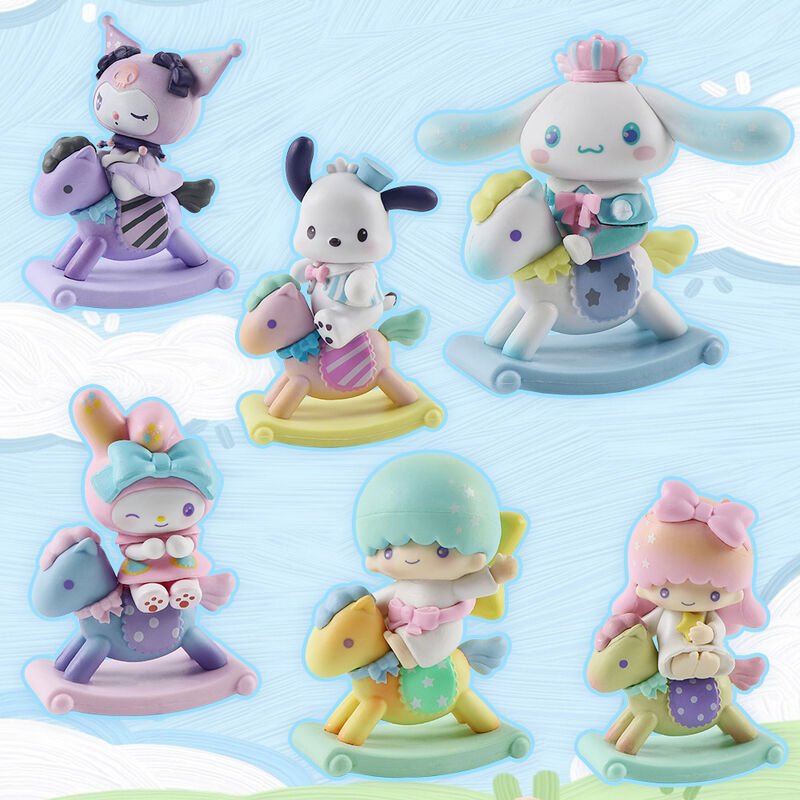 6pcs Sanrio Horse Riding My Little Pony Cos Horse Melody Action Figure Cinnamoroll Kuromi Toy Dolls - Image 6