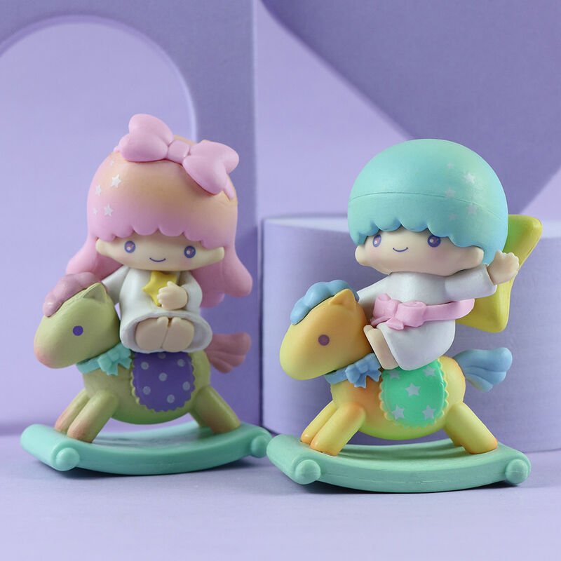 6pcs Sanrio Horse Riding My Little Pony Cos Horse Melody Action Figure Cinnamoroll Kuromi Toy Dolls - Image 5