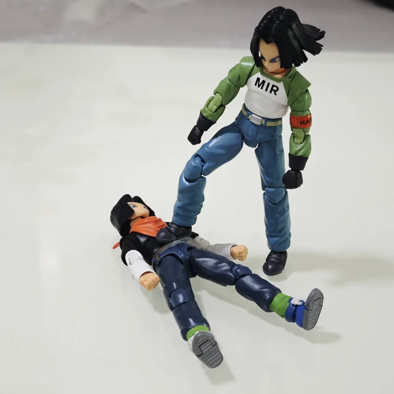 2PCS/SET Reissue Dragon Ball Super SHF Android 18 & Android 17 Action Figures Model - Image 2