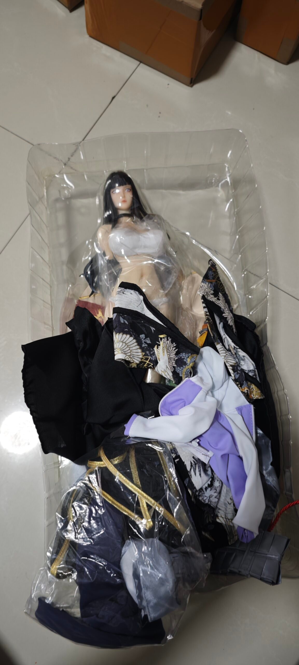 50CM Naruto Series Hinata Hyuga Princess Consort Ver. SEXY Figure Statue Ornament with 3 Real Cloth Outfit Sets - Image 6