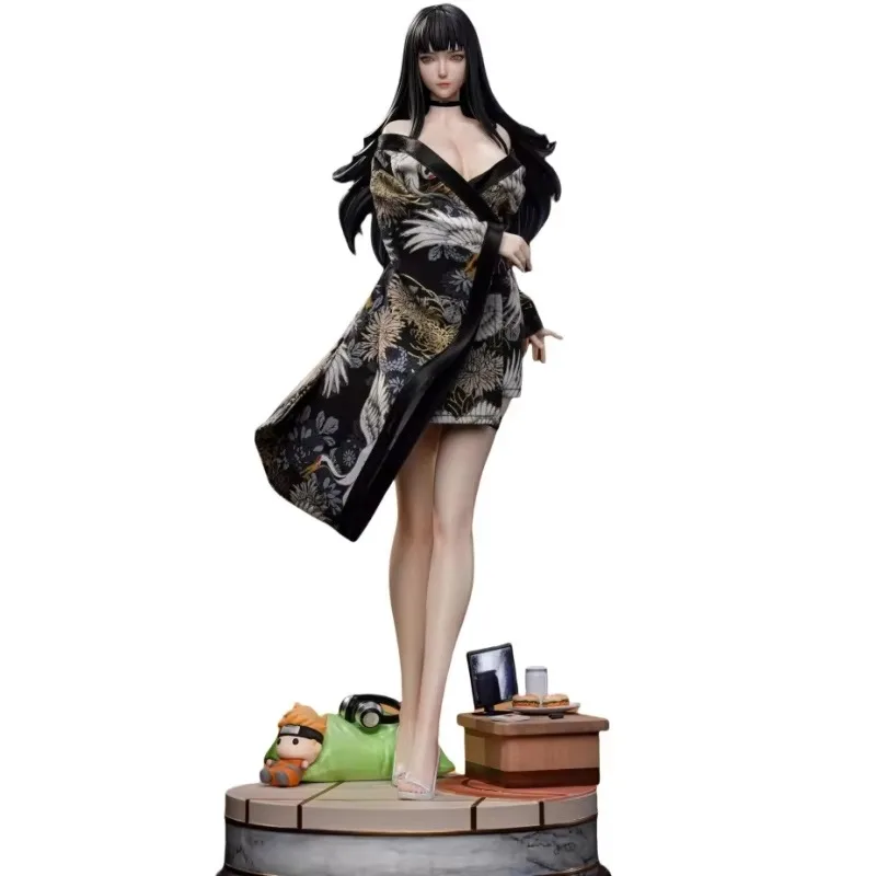 50CM Naruto Series Hinata Hyuga Princess Consort Ver. SEXY Figure Statue Ornament with 3 Real Cloth Outfit Sets