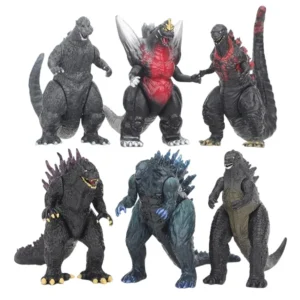 6PCS Godzilla Dinosaur Monster Action Figures Cake Topper Model Toy Set