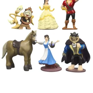 6pcs Beauty and the Beast Belle princess figure toy model