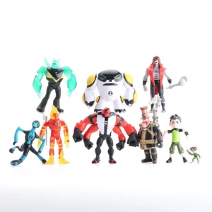 9PCS Ben 10 Defender of Earth Action Figure Set Light-Up Alien Monsters Collectible Toy Model Figures